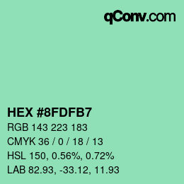 Color code: HEX #8FDFB7 | qconv.com