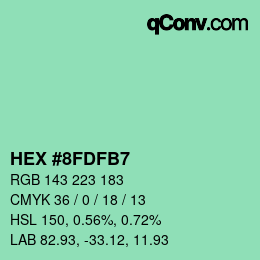 カラーコード: HEX #8FDFB7 | qconv.com