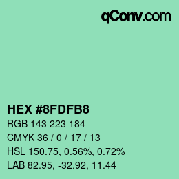 Color code: HEX #8FDFB8 | qconv.com