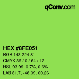 Color code: HEX #8FE051 | qconv.com