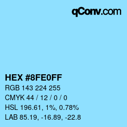 Color code: HEX #8FE0FF | qconv.com