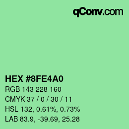 カラーコード: HEX #8FE4A0 | qconv.com
