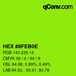Color code: HEX #8FEB0E | qconv.com