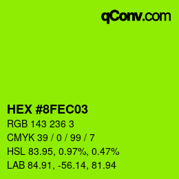 Color code: HEX #8FEC03 | qconv.com