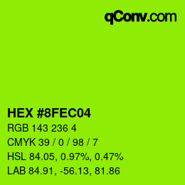 颜色代码: HEX #8FEC04 | qconv.com