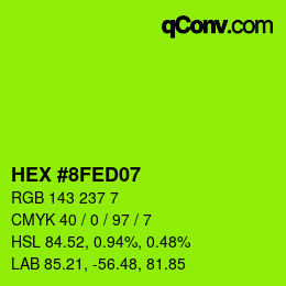 Color code: HEX #8FED07 | qconv.com