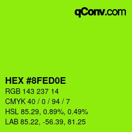 Color code: HEX #8FED0E | qconv.com