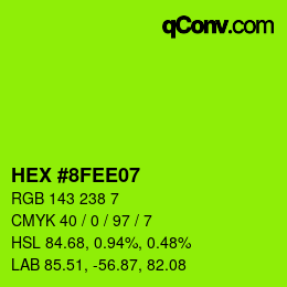 Farbcode: HEX #8FEE07 | qconv.com