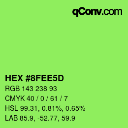 カラーコード: HEX #8FEE5D | qconv.com