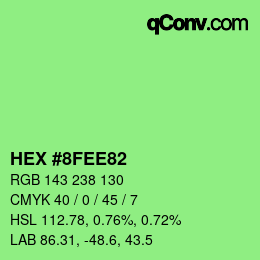 颜色代码: HEX #8FEE82 | qconv.com