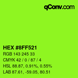 Color code: HEX #8FF521 | qconv.com