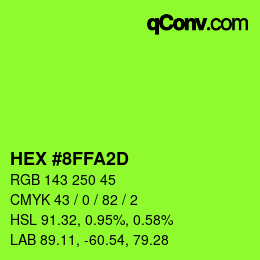 Color code: HEX #8FFA2D | qconv.com