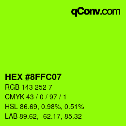 Color code: HEX #8FFC07 | qconv.com