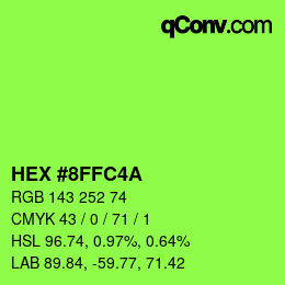 颜色代码: HEX #8FFC4A | qconv.com