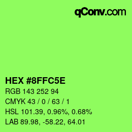 Color code: HEX #8FFC5E | qconv.com