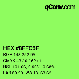 Color code: HEX #8FFC5F | qconv.com