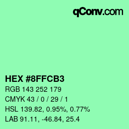 カラーコード: HEX #8FFCB3 | qconv.com