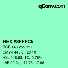 Color code: HEX #8FFFC5 | qconv.com