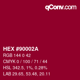 Color code: HEX #90002A | qconv.com