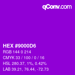 カラーコード: HEX #9000D6 | qconv.com