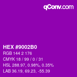 Color code: HEX #9002B0 | qconv.com