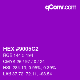 Color code: HEX #9005C2 | qconv.com