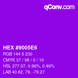 Color code: HEX #9005E6 | qconv.com