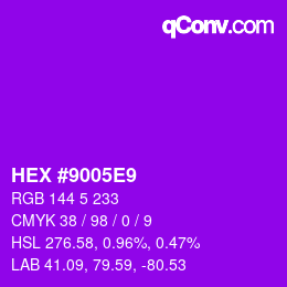 Color code: HEX #9005E9 | qconv.com