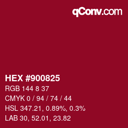 カラーコード: HEX #900825 | qconv.com