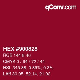 Color code: HEX #900828 | qconv.com