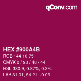 Color code: HEX #900A4B | qconv.com