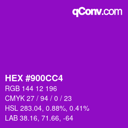 Color code: HEX #900CC4 | qconv.com