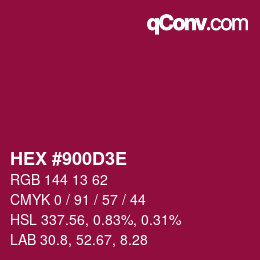 Color code: HEX #900D3E | qconv.com