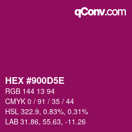 Color code: HEX #900D5E | qconv.com