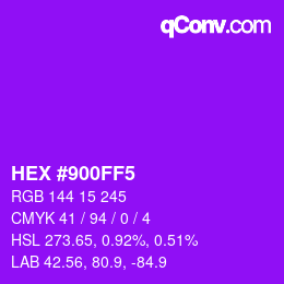 颜色代码: HEX #900FF5 | qconv.com