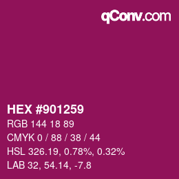 Color code: HEX #901259 | qconv.com