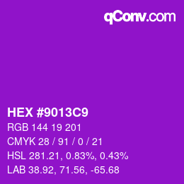 颜色代码: HEX #9013C9 | qconv.com