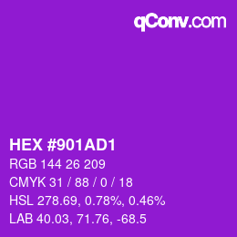 颜色代码: HEX #901AD1 | qconv.com