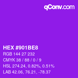 Color code: HEX #901BE8 | qconv.com