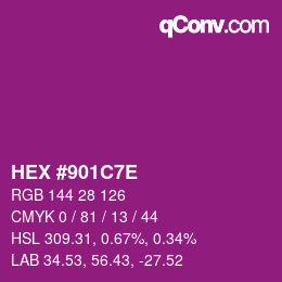 Color code: HEX #901C7E | qconv.com