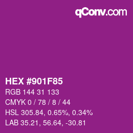 Color code: HEX #901F85 | qconv.com