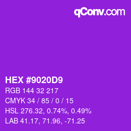 Color code: HEX #9020D9 | qconv.com