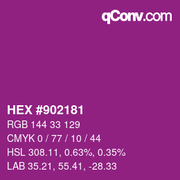 カラーコード: HEX #902181 | qconv.com