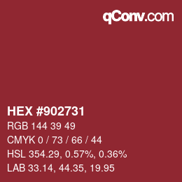 カラーコード: HEX #902731 | qconv.com