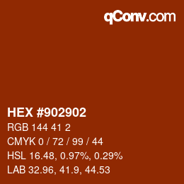 カラーコード: HEX #902902 | qconv.com
