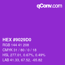 Color code: HEX #9029D0 | qconv.com