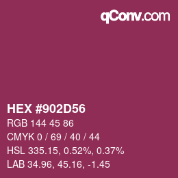 颜色代码: HEX #902D56 | qconv.com