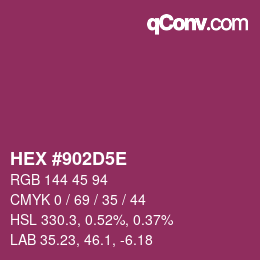 Color code: HEX #902D5E | qconv.com