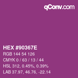 Color code: HEX #90367E | qconv.com