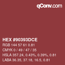Color code: HEX #90393DCE | qconv.com